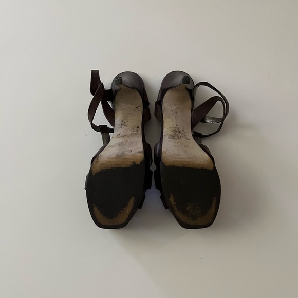 Guess Strappy Dark Brown Heels Size 8.5 - Picture 4 of 6